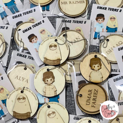 3D Portrait Wooden Keychain