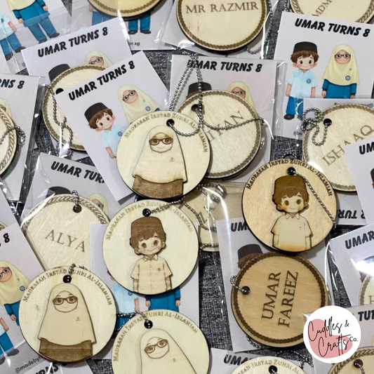 3D Portrait Wooden Keychain
